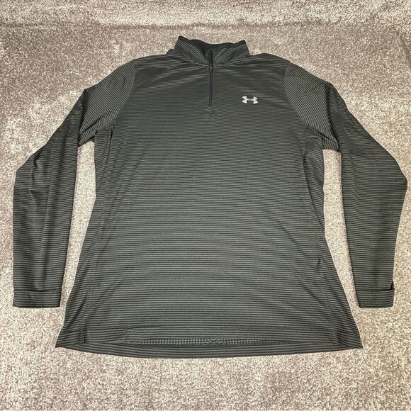 Under Armour UA Quarter Zip Long Sleeve Pullover Mens XL Loose Coldgear Gray - Picture 1 of 7